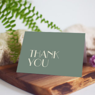 Cartão De Agradecimento Autumn Boho Deco Sage Green Wedding
