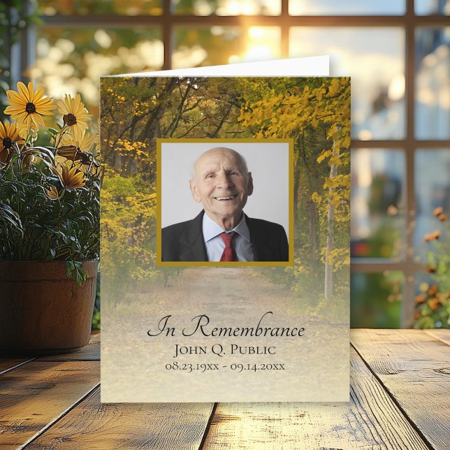 Cartão De Agradecimento Autumn Deixa A Simpatia Funeral Lane (Criador carregado)