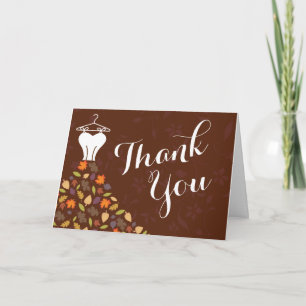 Cartão De Agradecimento Autumn Deixa O Vestido De Casamento Obrigado