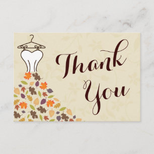 Cartão De Agradecimento Autumn Deixa O Vestido De Casamento Obrigado
