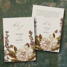 Autumn Floral Terthy Tones Watercolor Casamento ou