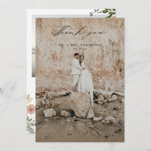 Cartão De Agradecimento Autumn Floral Wedding Foto