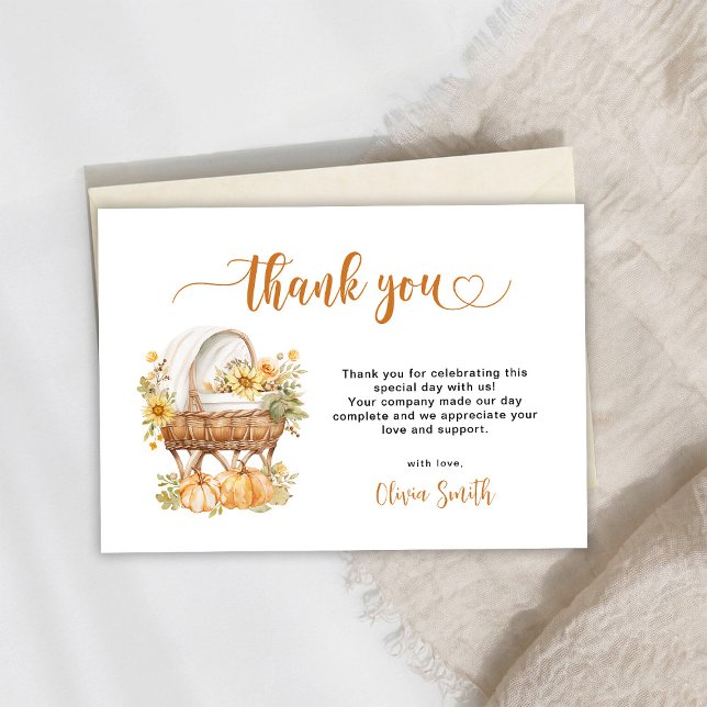 Cartão De Agradecimento Autumn Little Pumpkin (Criador carregado)