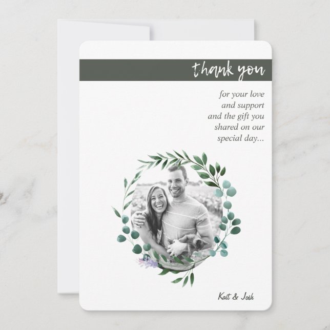 Cartão De Agradecimento Autumn Oval Wreath Obrigado (Frente)