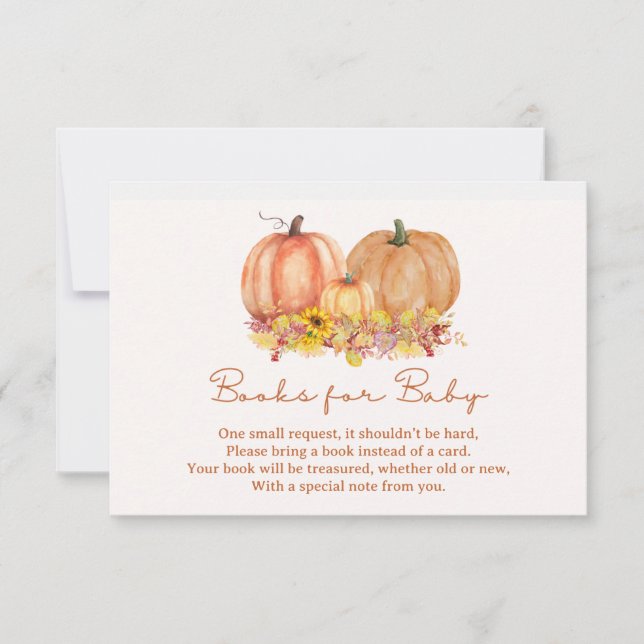 Cartão De Agradecimento Autumn Pumpkin Books for Baby Card – Boho Fall (Frente)