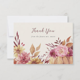 Cartão De Agradecimento Autumn Pumpkin & Fall Wildlows