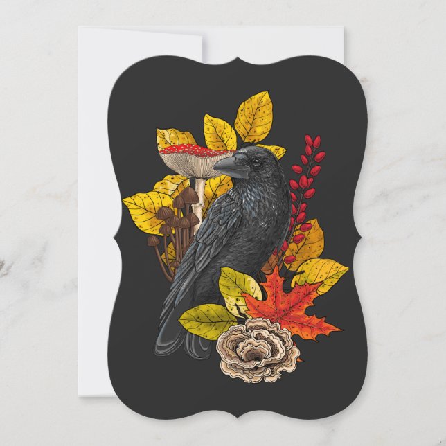 Cartão De Agradecimento Autumn raven 2 (Frente)