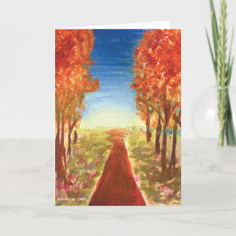 Cartão De Agradecimento Autumn Road - KidsArt para CHOC