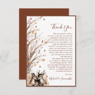 Cartão De Agradecimento Autumn Rustic Deer Wedding Collection
