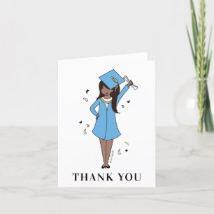 Cartão De Agradecimento Avatar de Rapariga Personalizável   Graduação do S