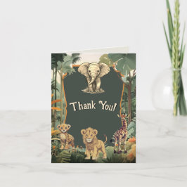 Cartão De Agradecimento Aventura Chá de fraldas de Selva