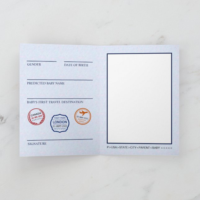 Cartão De Agradecimento Aventura | Viagem | Passaporte (Interior)