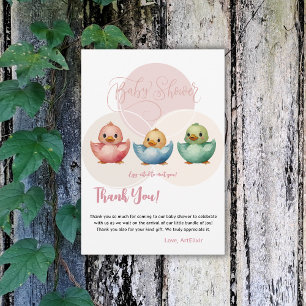 Cartão De Agradecimento Aves de Ovo de Kawaii Cuta Chá de fraldas Colorido