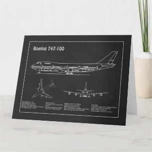 Cartão De Agradecimento Avião 747 - Planos de desenho de avião em avião PD