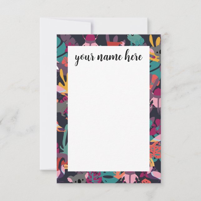 Cartão De Agradecimento Avisos personalizados sobre animais (Frente)