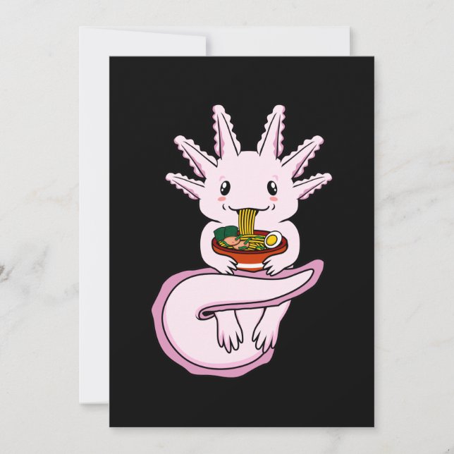 Cartão De Agradecimento Axolotl Eating Ramen Kawaii Amante de os animais P (Frente)