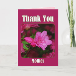 Cartão De Agradecimento Azalea rosa Mãe Obrigado Vazio