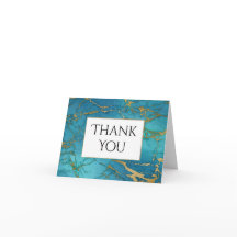 Azul Dourado Marble Obrigado