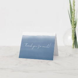 Cartão De Agradecimento Azul Empoeirado Aquarela