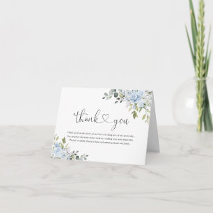 Cartão De Agradecimento Azul Empoeirado Floral Eucalipto Casamento Agradec