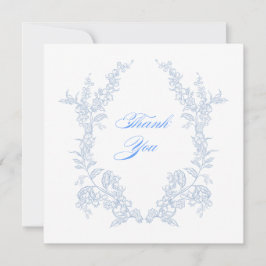 Cartão De Agradecimento Azul Floral