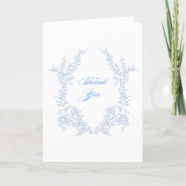 Cartão De Agradecimento Azul Floral