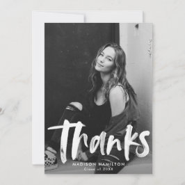 Cartão De Agradecimento Azul Marinho | Abstrato Graduação de Fotografias O