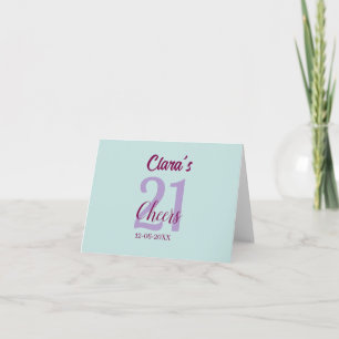 Cartão De Agradecimento azul mauve saúde 21º aniversário adicionar nome da