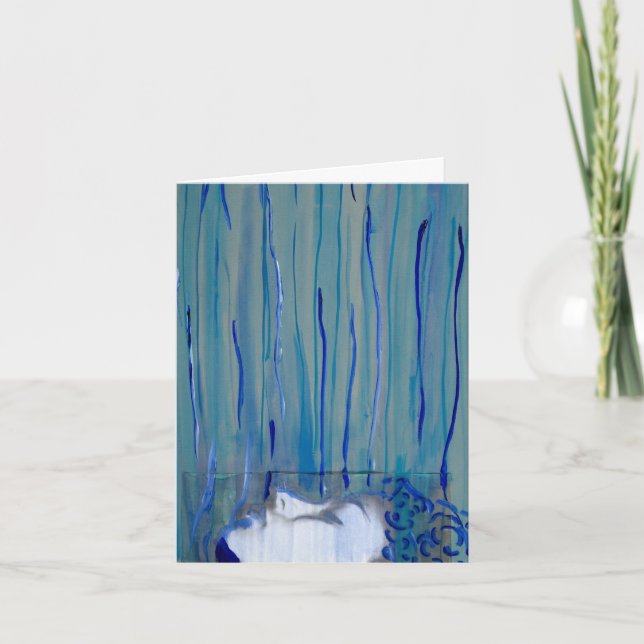 Cartão De Agradecimento Azul, obrigado (Frente)