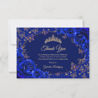 Azul Real Dourado Quinceanera