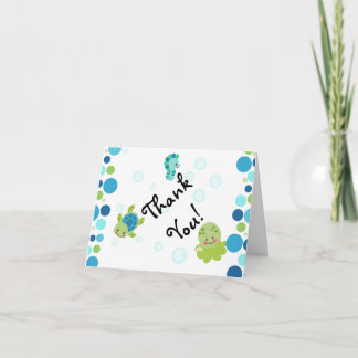 Cartão De Agradecimento Azul sob o mar chá de fraldas, obrigado, cartas!