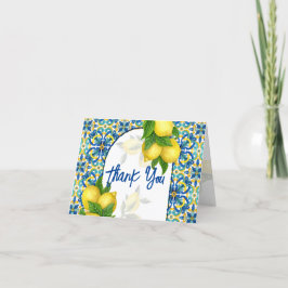 Cartão De Agradecimento Azulejo azul limão Amalfi Positano Italiano