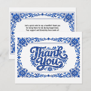 Cartão De Agradecimento 💙Azulejo Heart Thank‑You Tile