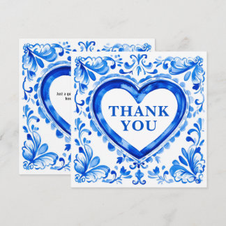 Cartão De Agradecimento 💙Azulejo Heart Thank‑You Tile