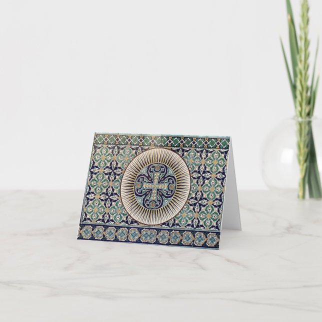 Cartão De Agradecimento Azulejo turco (Frente)