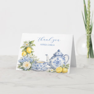 Cartão De Agradecimento Azulejos Portugueses Azuis Chá de Noiva Obrigada