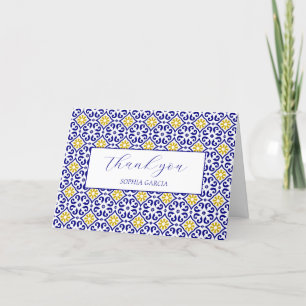 Cartão De Agradecimento Azulejos Portugueses Azuis Chuveiro de Noiva Obrig