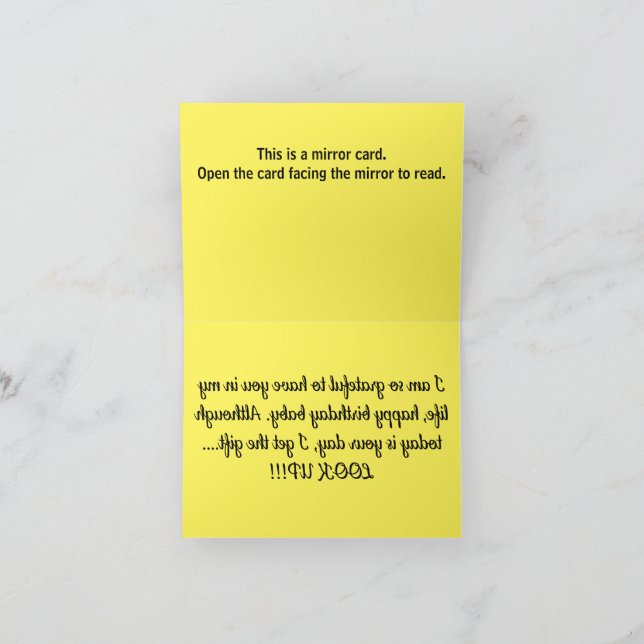 Cartão De Agradecimento B001 - Aniversário do Mirror - Parabéns (Interior)