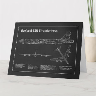 Cartão De Agradecimento B-52 Esttratofortaleza - Planos de avião em planta