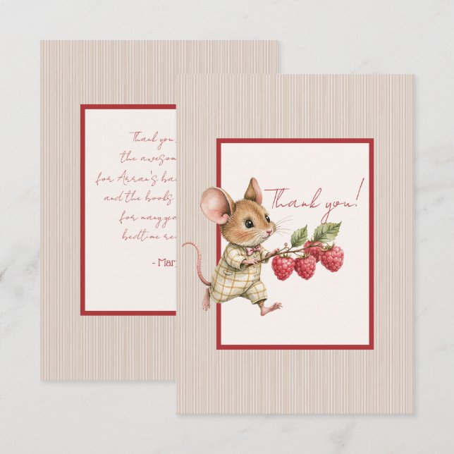 Cartão De Agradecimento Baby Boy Woodland Animal Flat Thank You Card (Frente/Verso)