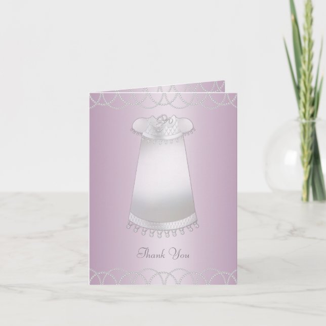 Cartão De Agradecimento Baby Christening Thank You Cards (Frente)