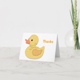 Cartão De Agradecimento Baby Duck Applique Yellow, Obrigados