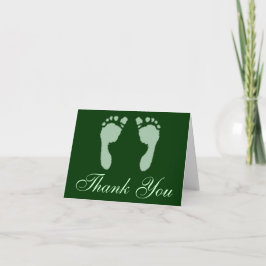 Cartão De Agradecimento Baby Footprints (Green)