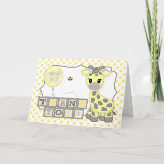Cartão De Agradecimento Baby Giraffe Yellow Gray 5x7 Thank You Card 363