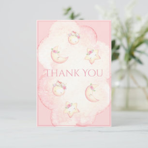 Cartão De Agradecimento Baby Girl Floral Floral Chá de fraldas
