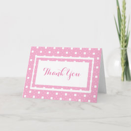 Cartão De Agradecimento Baby Girl Pink Patterned Thank You Card