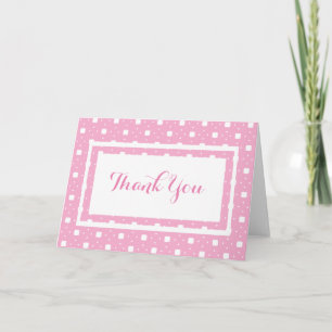 Cartão De Agradecimento Baby Girl Pink Patterned Thank You Card