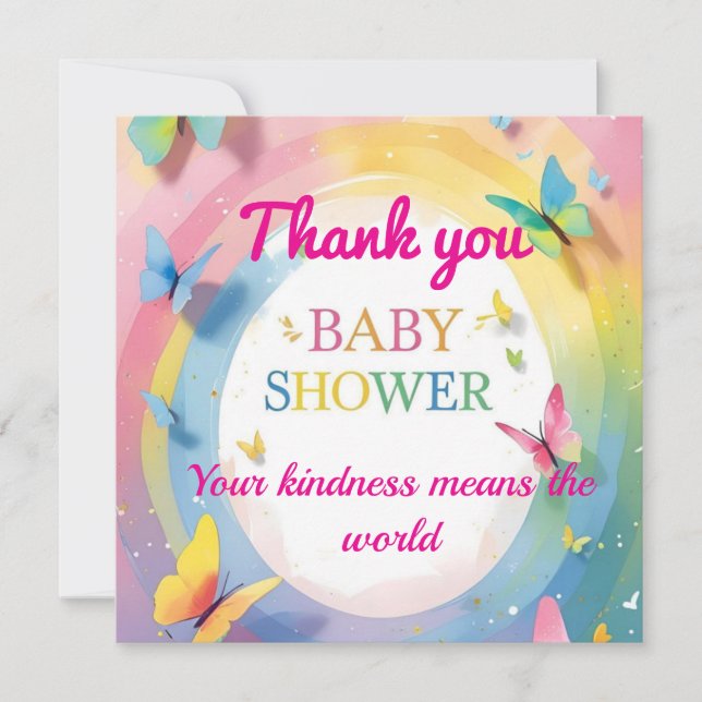 Cartão De Agradecimento Baby Girl Thank You Card (Frente)