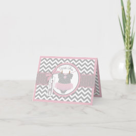 Cartão De Agradecimento Baby Girl Tutu Chevron Giraffe Thank You Card