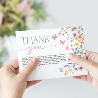 Cartão De Agradecimento Baby in Bloom Butterfly Baby Shower
